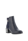 Redz Faux Snake Print Heeled Boots, Navy