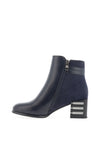 Redz Faux Snake Print Heeled Boots, Navy