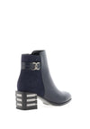 Redz Faux Snake Print Heeled Boots, Navy