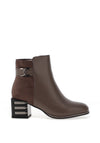 Redz Block Heeled Ankle Boots, Taupe