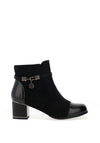 REDZ Embellished Charm Detail Heeled Ankle Boots, Black