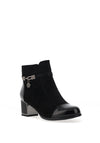 REDZ Embellished Charm Detail Heeled Ankle Boots, Black