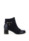 REDZ Embellished Charm Detail Heeled Ankle Boots, Navy