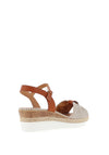 Redz Woven Strap Stripe Wedge Sandals, Beige Multi