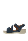 Redz Double Velcro Strap Sandals, Navy