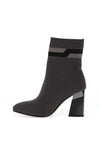 Redz Knit Glitter Heeled Ankle Boots, Grey