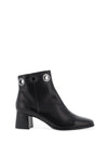 Regarde le Ciel Leather Eyelet Heeled Boots, Black
