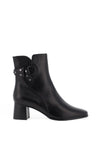 Regarde le Ciel Leather Buckle Heeled Boots, Black