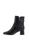 Regarde le Ciel Leather Buckle Heeled Boots, Black