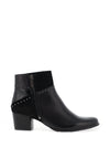 Regarde Le Ciel Isabel Mixed Leather Stud Heeled Boots, Black