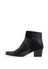 Regarde Le Ciel Isabel Mixed Leather Stud Heeled Boots, Black