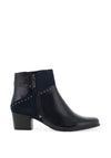 Regarde Le Ciel Isabel Mixed Leather Stud Heeled Boots, Navy