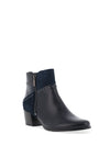 Regarde Le Ciel Isabel Mixed Leather Stud Heeled Boots, Navy