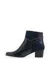 Regarde Le Ciel Isabel Mixed Leather Stud Heeled Boots, Navy