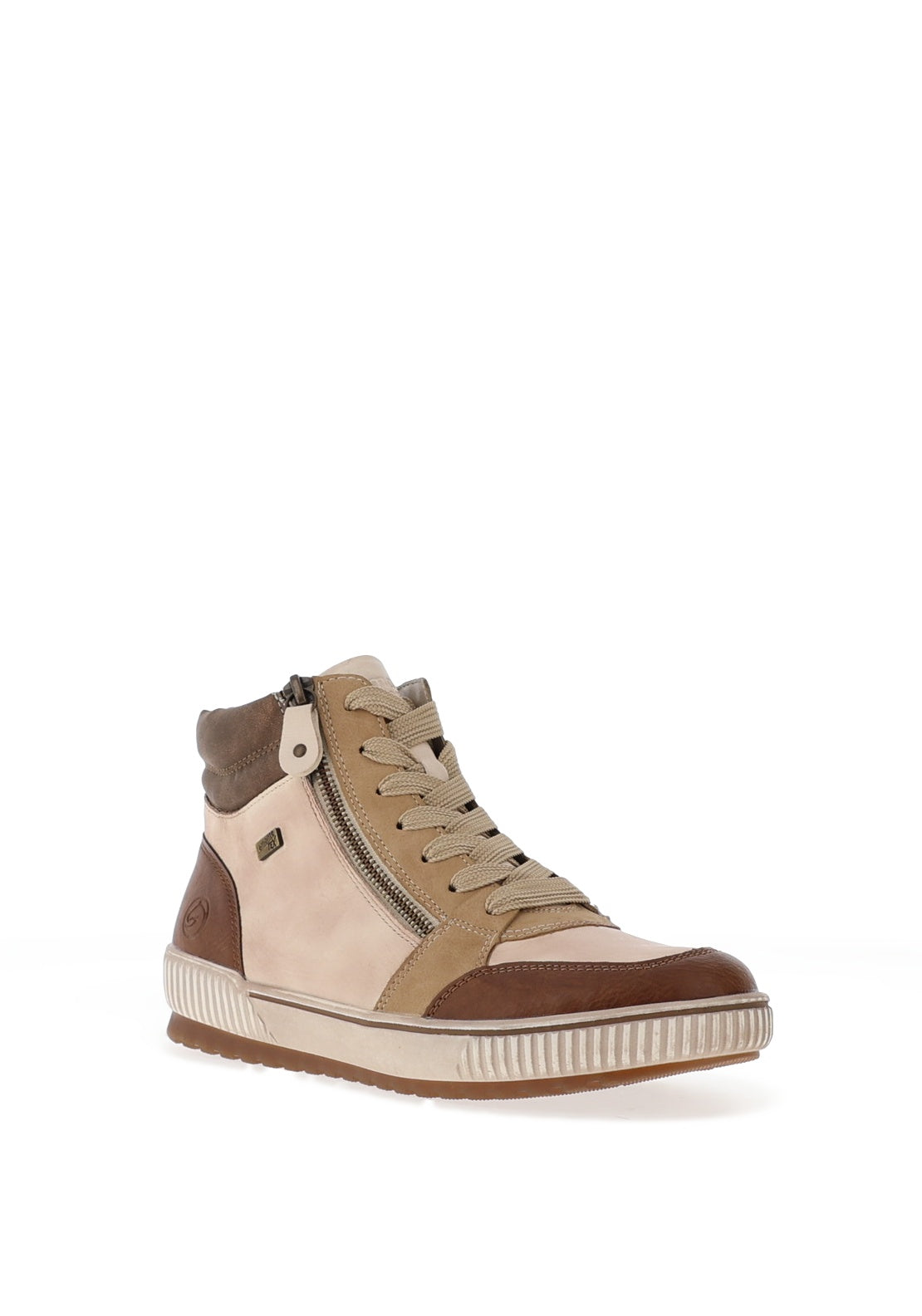 Remonte Colour Block High Top Trainers, Beige