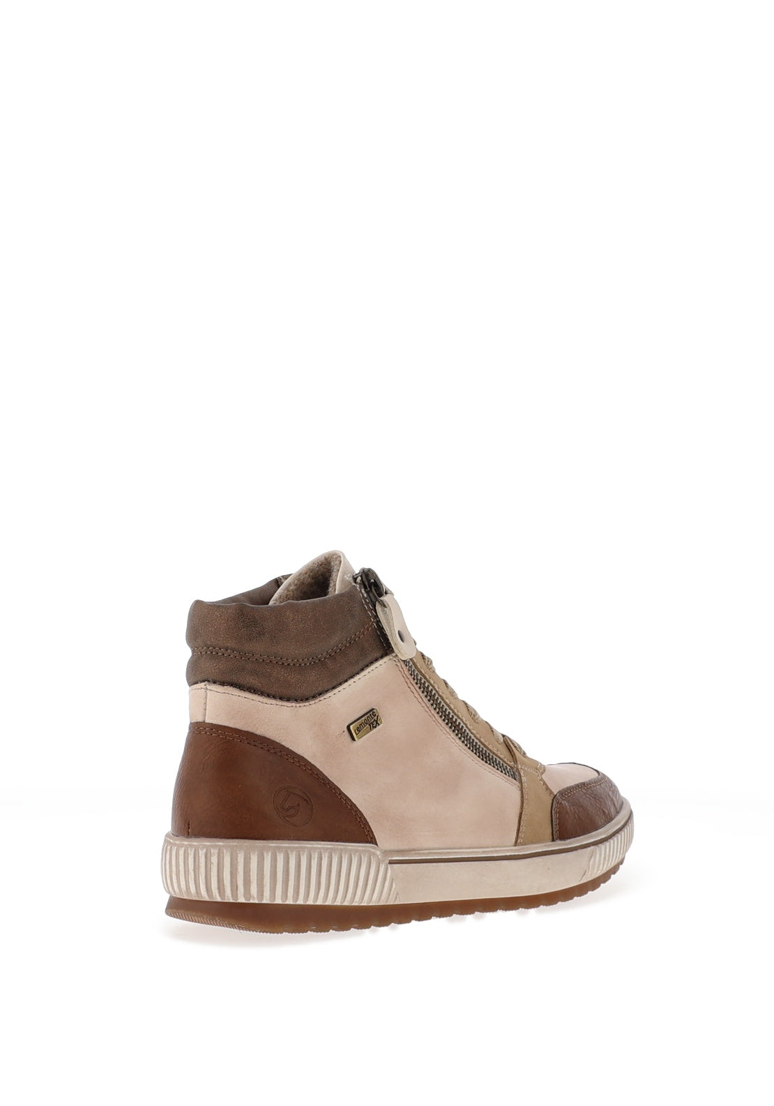 Remonte Colour Block High Top Trainers, Beige
