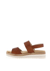 Remonte Leather Velcro Strap Low Wedge Sandals, Brown