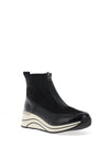 Remonte Zip Front Wedge Boot, Black