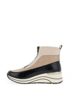 Remonte Zip Front Wedge Boots, Beige Multi