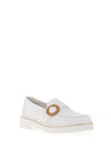Remonte Buckle Low Platform Loafers, White