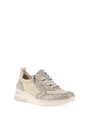 Remonte Shimmer Printed Wedge Trainers, Metallic