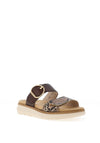 Remonte Leather Snake Printed Mule Sandals, Brown