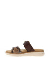 Remonte Leather Snake Printed Mule Sandals, Brown