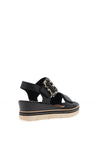 Remonte Leather Buckle Wedge Sandals, Black
