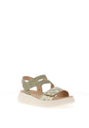 Remonte Leather Velcro Strap Sandals, Green