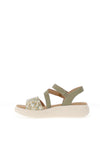 Remonte Leather Velcro Strap Sandals, Green