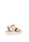 Remonte Leather Velcro Strap Reptile Printed Sandals, Beige