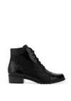 Remonte Leather Patent Rope Laced Boots, Black