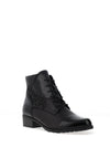 Remonte Leather Patent Rope Laced Boots, Black
