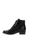 Remonte Leather Patent Rope Laced Boots, Black
