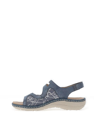 Remonte Printed Velcro Sandals Trainers, Denim Blue