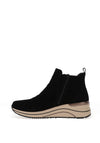 Remonte Suede Cheetah Detail Wedge Ankle Boots, Black