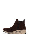 Remonte Suede Cheetah Detail Wedge Ankle Boots, Brown