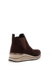 Remonte Suede Cheetah Detail Wedge Ankle Boots, Brown