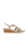 Remonte Shimmer Multi Strap Wedge Sandals, Gold