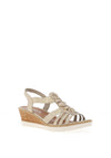 Remonte Shimmer Multi Strap Wedge Sandals, Gold