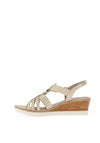 Remonte Shimmer Multi Strap Wedge Sandals, Gold