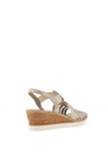 Remonte Shimmer Multi Strap Wedge Sandals, Gold