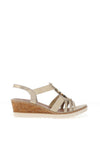 Remonte Shimmer Multi Strap Wedge Sandals, Gold