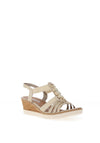 Remonte Shimmer Multi Strap Wedge Sandals, Gold