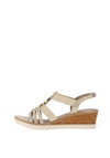 Remonte Shimmer Multi Strap Wedge Sandals, Gold