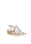 Remonte Shimmer Multi Strap Wedge Sandals, Silver