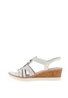 Remonte Shimmer Multi Strap Wedge Sandals, Silver