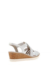 Remonte Shimmer Multi Strap Wedge Sandals, Silver