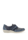Remonte Leather Shimmer Marble Print Velcro Shoes, Blue