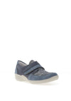Remonte Leather Shimmer Marble Print Velcro Shoes, Blue